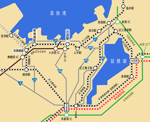 交通アクセスの地図